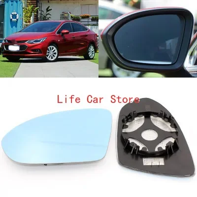 

For Chevrolet Cruze Wide-angle Reflective Reversing Lens Side View Door Mirror Blue Glass with Base Heated