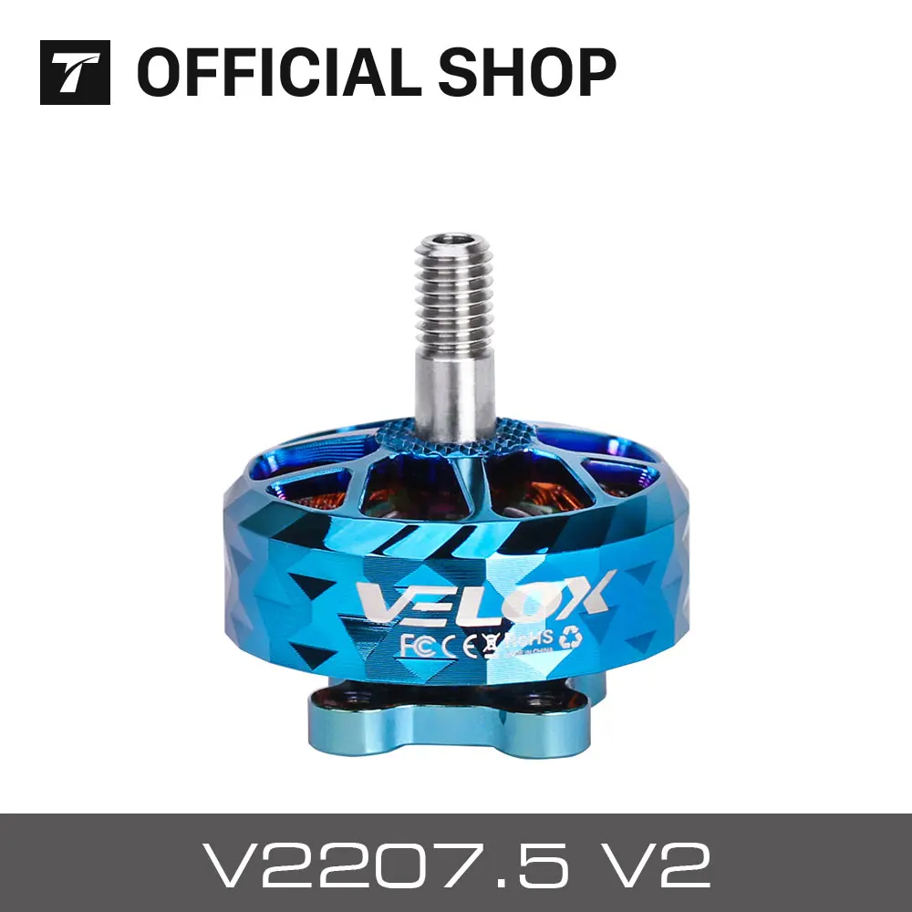 T-MOTOR V2207.5 V2 Veloce Series Pretty Brushless Motor KV1750 KV1950 KV2550 for FPV Drone