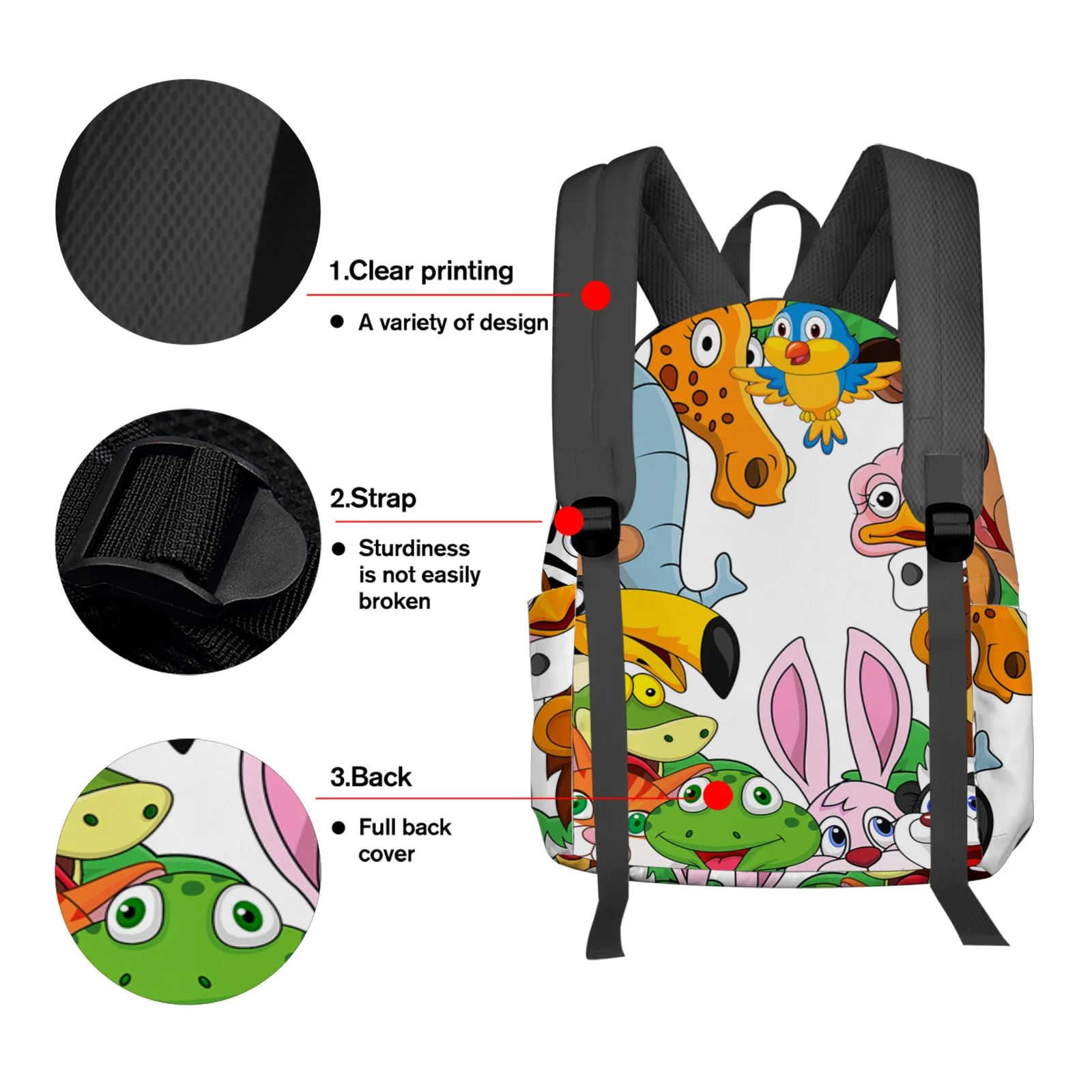 Cartoon Animal Lion Giraffe Backpack Teenagers Student School Bags Laptop Bag Women's Casual Travel Backpack