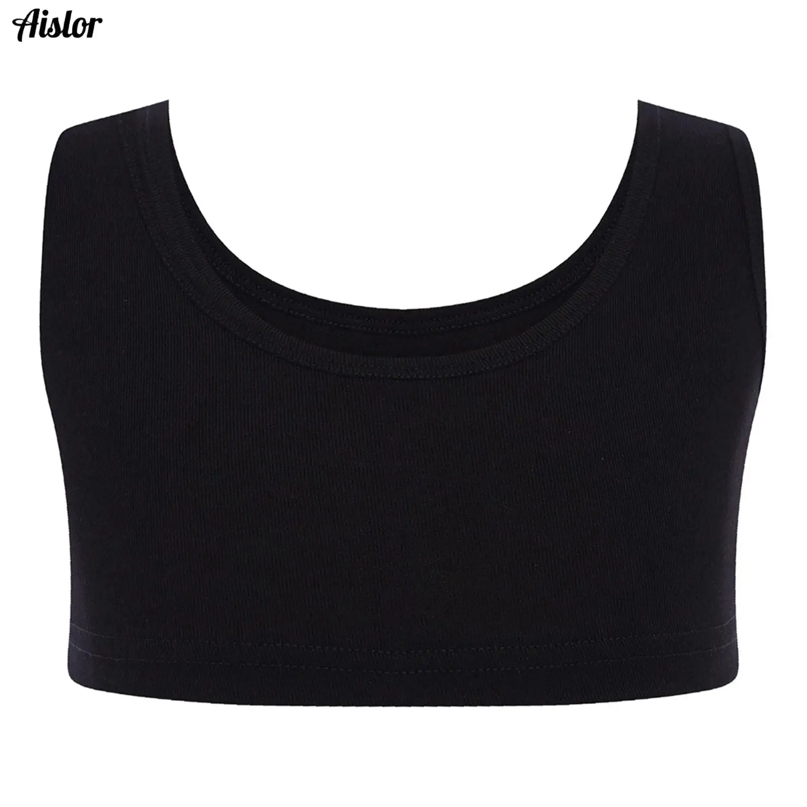 

Kids Girls Athletic Tank Tops Summer Neck Sleeveless Cropped Top Vest Underwear for Hip-Hop Jazz Dance Tops Workout Exercise