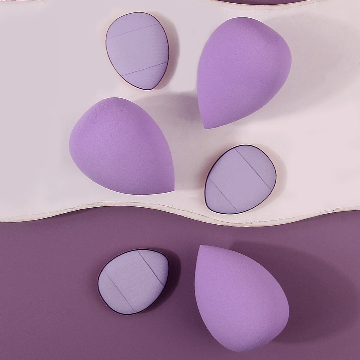 6PCS Makeup sponge Powder puff set High Resilience Sponge Beauty Egg & Mini Thumb Powder Puff Facial makeup tools