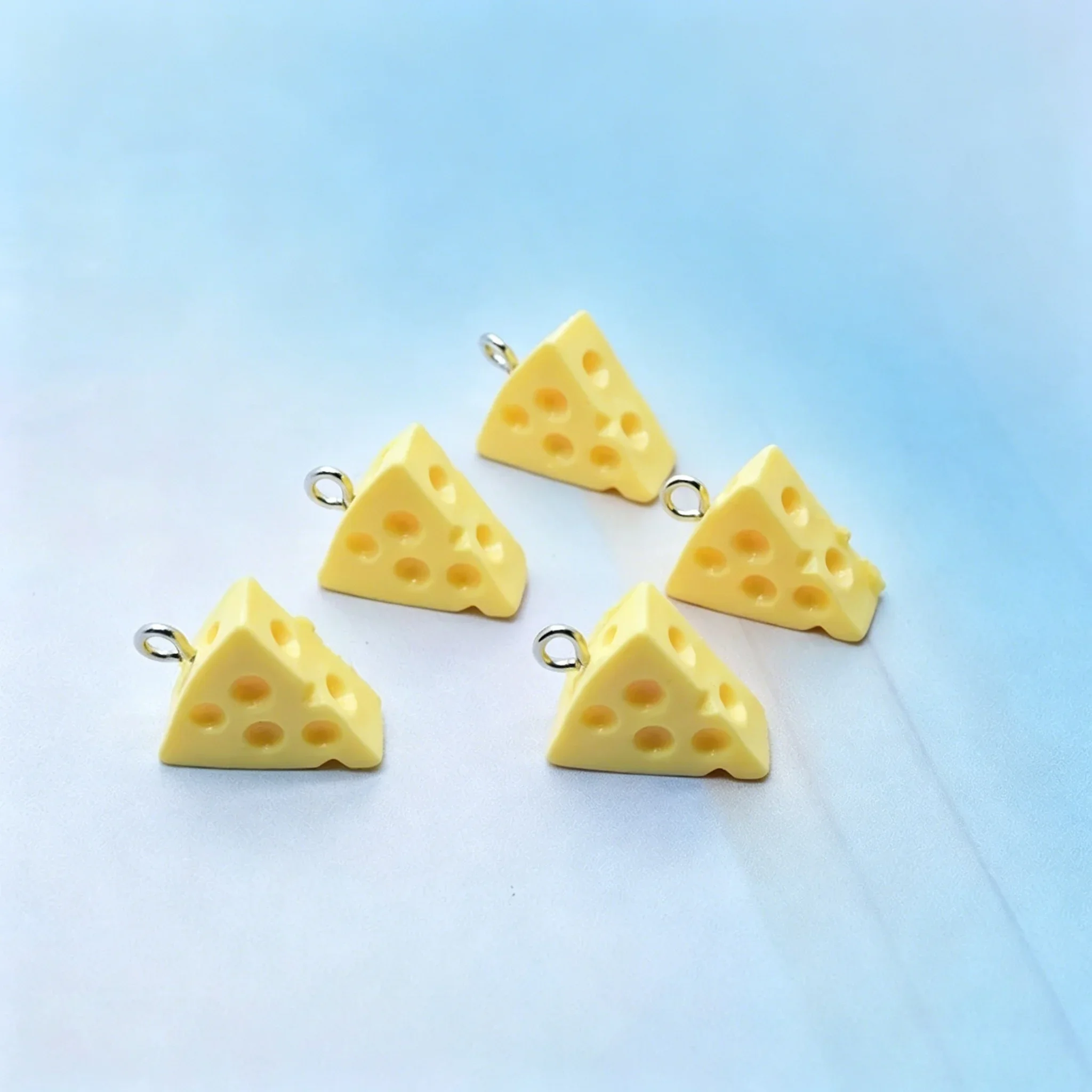 10pcs Kawaii Simulated Yellow Cheese Resin Charms Mini Snack Pendants Wholesale Craft Parts For DIY Earring Keychain Jewelry
