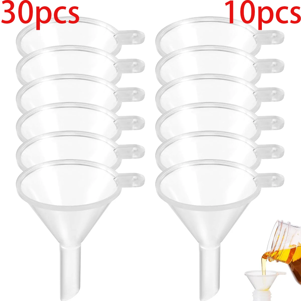 10/30 قطعة قمع صغير البلاستيك ضيق الفم جرة ملء أداة لزجاجات المختبر الرمال الفن العطور العطر