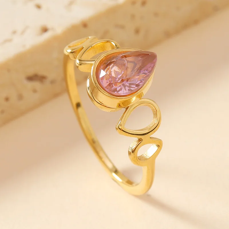 Stainless Steel Heart Ring For Women Luxury Style Female Fashion Finger Jewelry Accessories