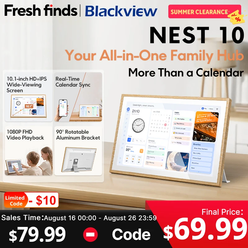 【¥11,480】Blackview Nest 10 10.1型 スマートカレンダーディスプレイ 特別割引-アリエク特価アラート