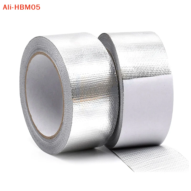 (HB05)10m*3cm Aluminum Foil Tape High Temperature Resistant Insulation Tape Manifold Downpipe Wrapping Tape Silver Tape