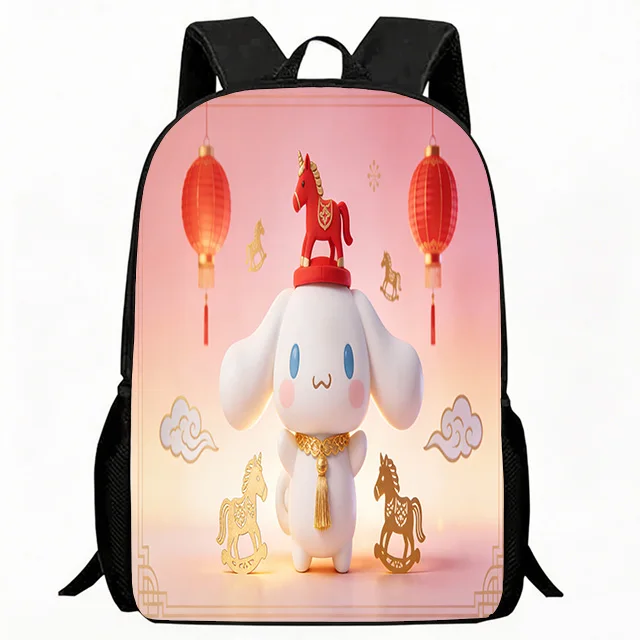 

Kids Bag Festive Lantern Puppy Print Backpack Kids Lightweight School Bag Adjustable Breathable Straps Durable Polyester Casual