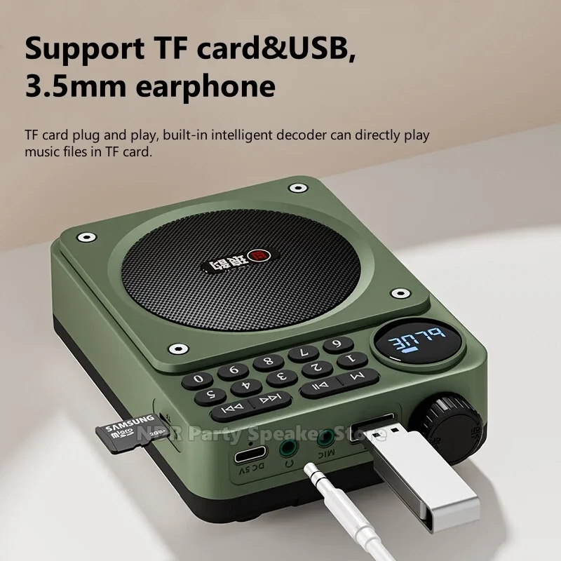 Mini Radio FM Portable multifonctionnelle, haut-parleurs Bluetooth sans fil, chanson numérique, Support de commande, carte TF, lecteur de disque U