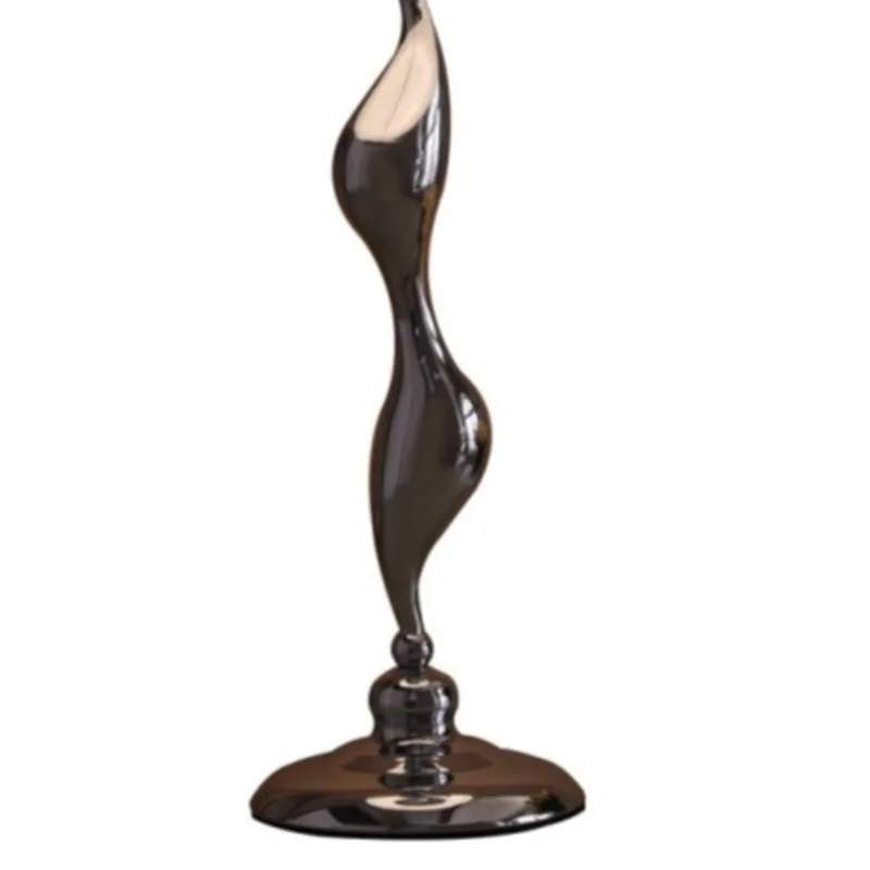 โคมไฟตั้งโต๊ะขนาด 24 นิ้ว ศิลปะอาร์ตเดโค รูปทรงเงา สีเงิน เหมาะสำหรับห้องนั่งเล่นและห้องนอน ยกระดับความหรูหราด้วยการตกแต่งอย่างมีศิลปะ