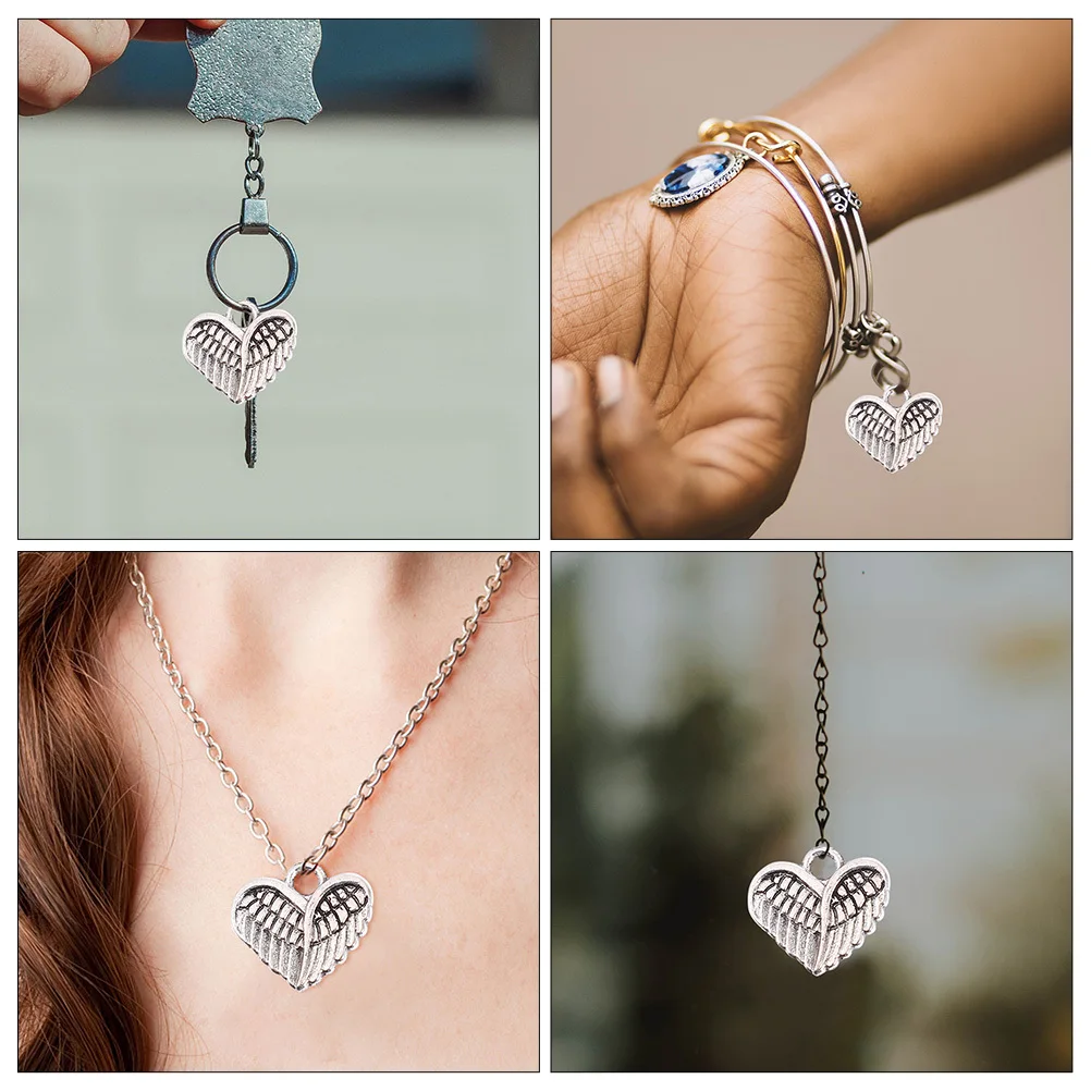 

50 шт., подвеска в форме крыла из сплава, подвеска из гладкого металла, аксессуары для изготовления ювелирных изделий своими руками для браслета, ожерелья, сережек, подарок для рукоделия