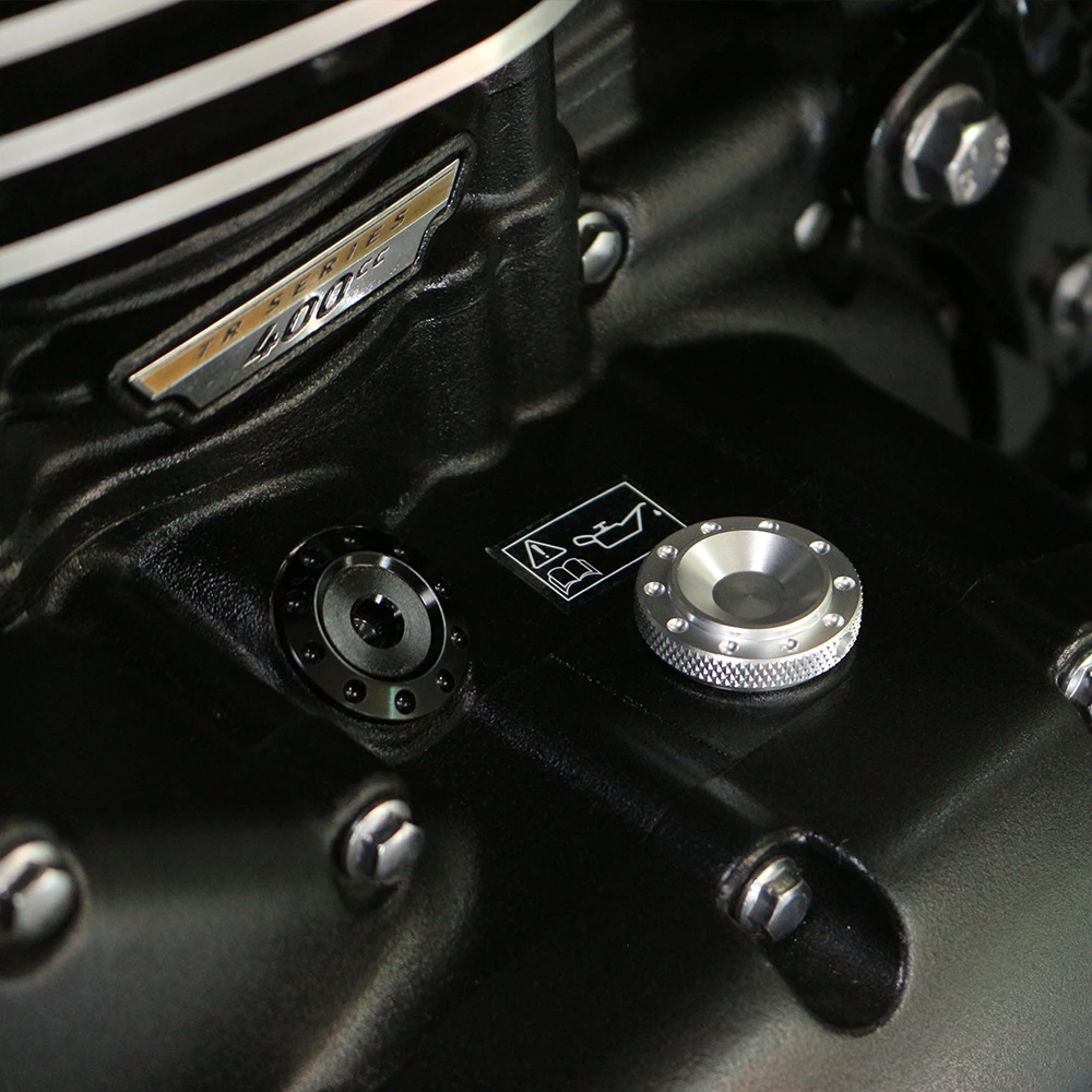 Tapa de la tapa del tornillo de llenado de aceite del motor para Scrambler 400X 400XC Speed 400 Speed T4 Thruxton 400 Tracker 400