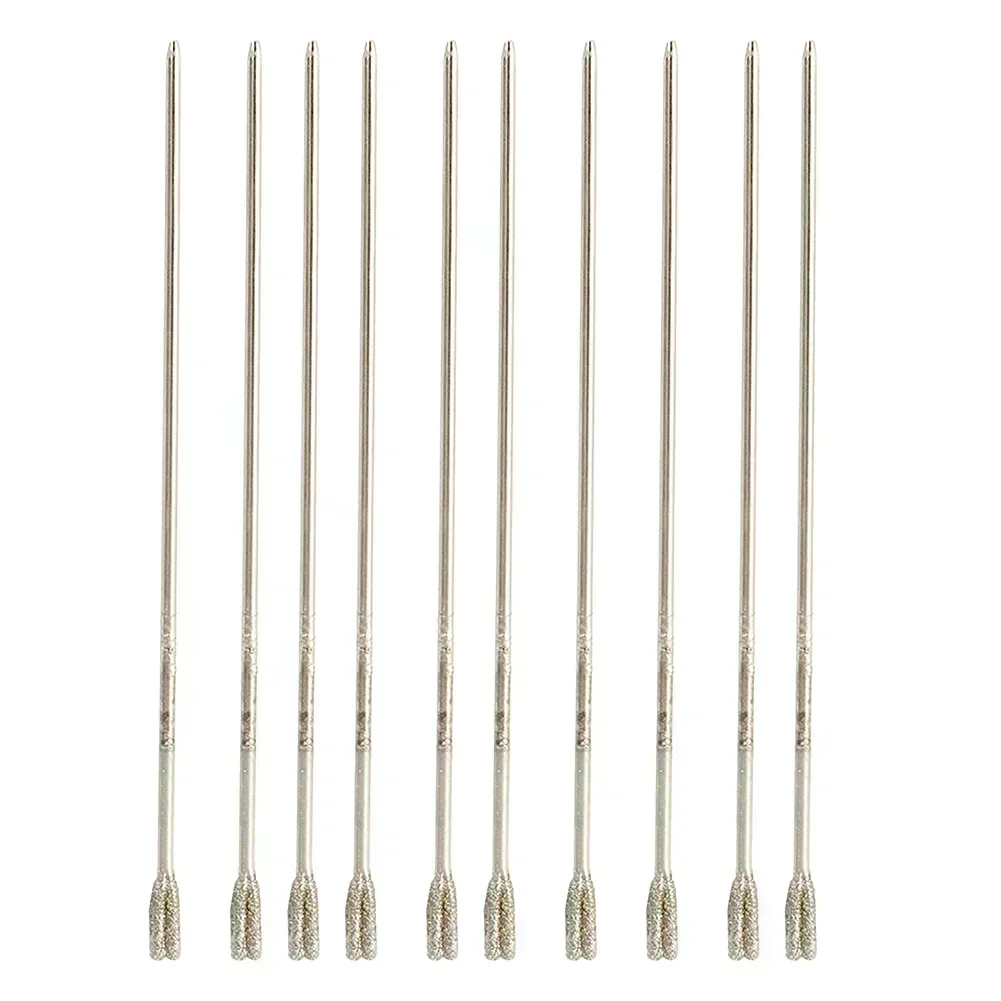 10 قطعة 1/1.8/2 مللي متر الماس مثقاب الخشب المغلفة يميل لقمة ثقب مجموعة أدوات الأظافر لحفر اليشم العقيق حجر المجوهرات