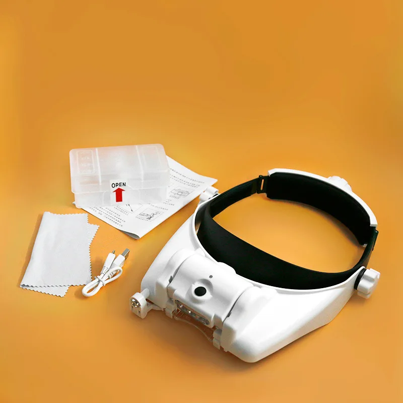 Kaca Pembesar LED Terpasang Di Kepala MG82000MC Baru 5 Set Kaca Pembesar Helm Perawatan Lensa