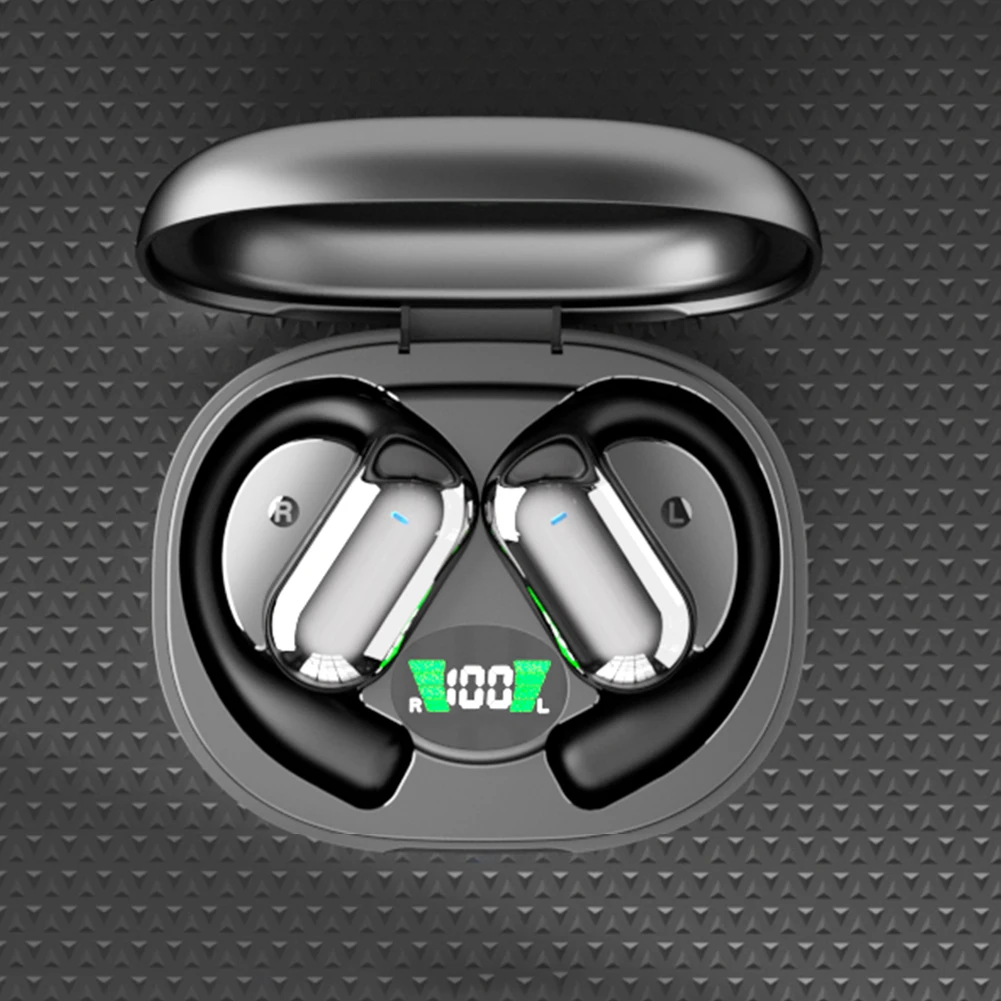 BT 5.3 AI Translation Earbuds with Ear Hook Translator Headphones Open Ear Headphones for Running Fitness Learning Accessories