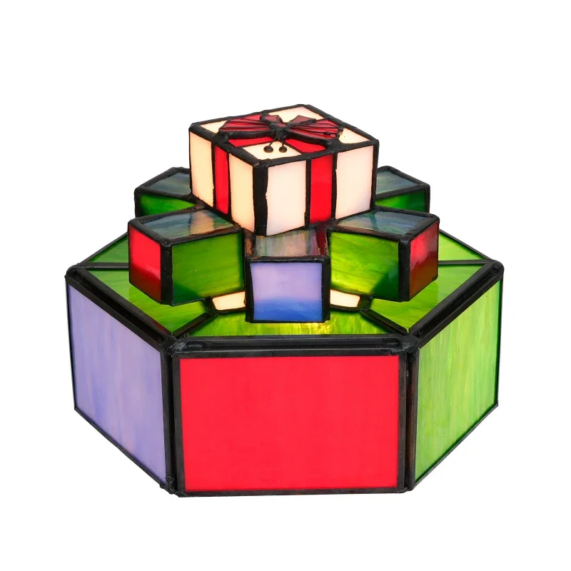 

Handmade stained glass creative gifts, bedside table artistic atmosphere gift mini night light