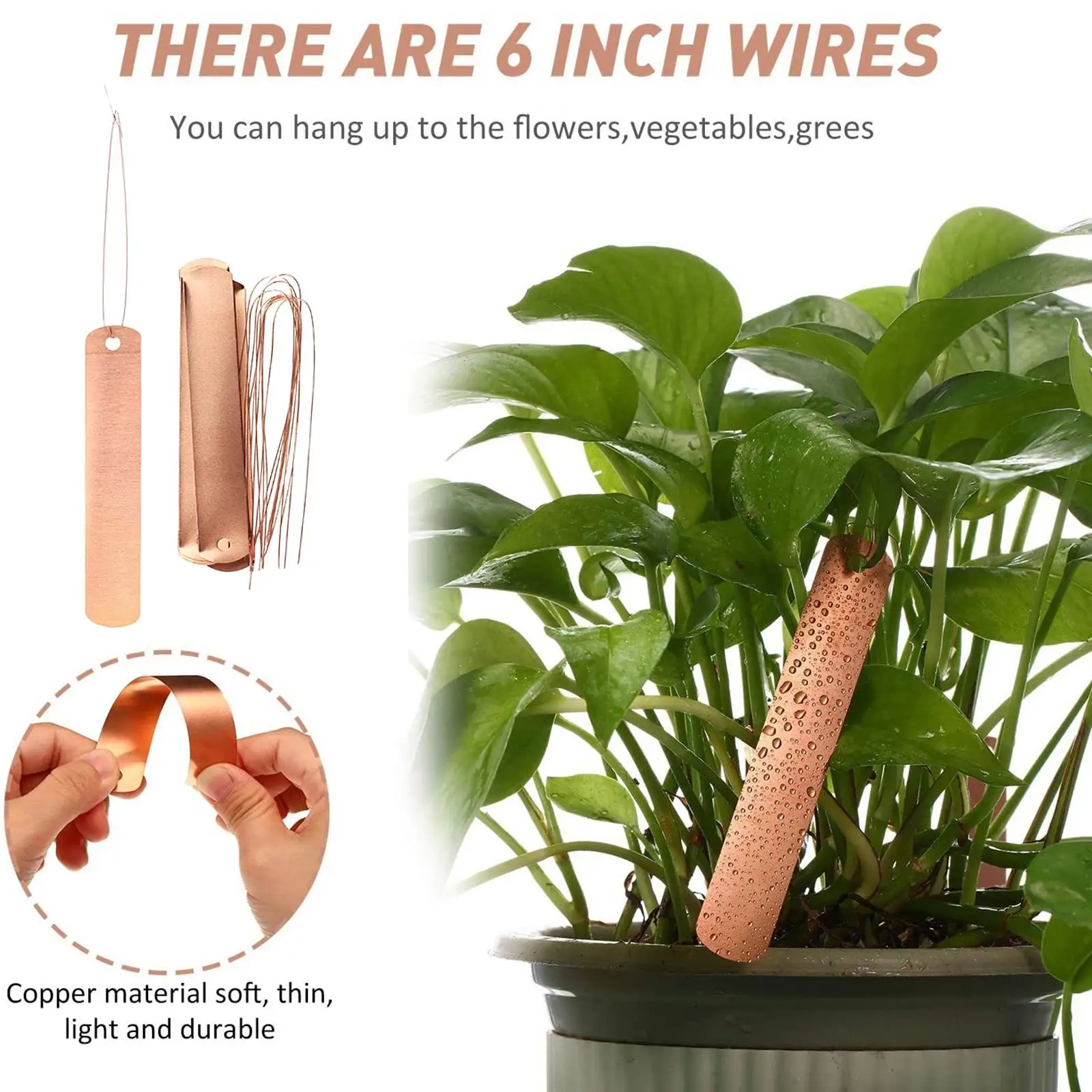20pcs Copper Plants Labels Flower Pots Markers Sign Tree Waterproof vegetable