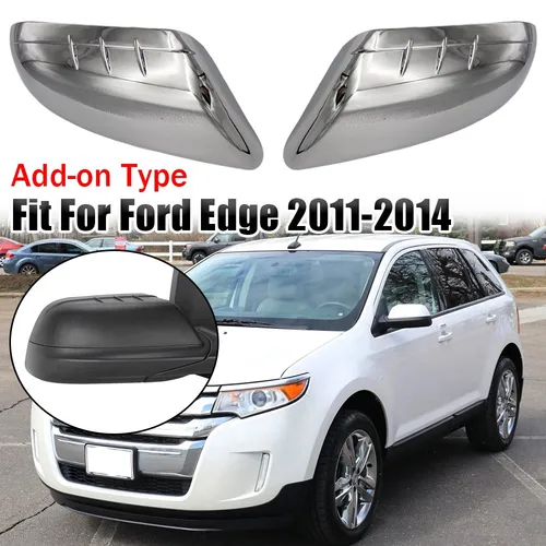 Imagen 1 del producto 2 uds para Ford Edge 2011-2014 cubierta de espejo retrovisor lateral tapa de ala puerta Exterior vista trasera embellecedor accesorios de decoración de coche cromado
