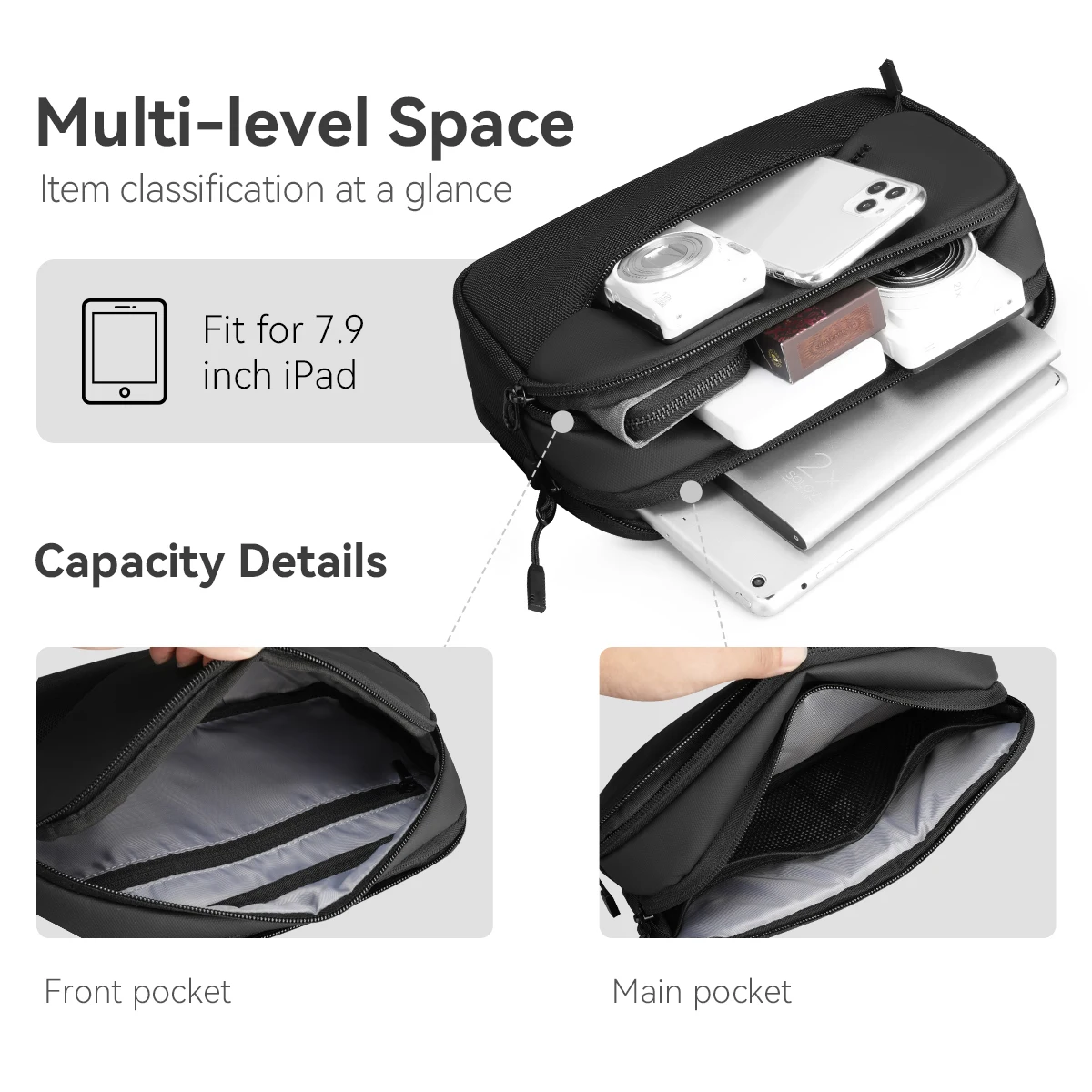 MARK RYDEN Urban Techwear Chest Bag Men Water Repellent Crossbody Fanny Pack for Daily