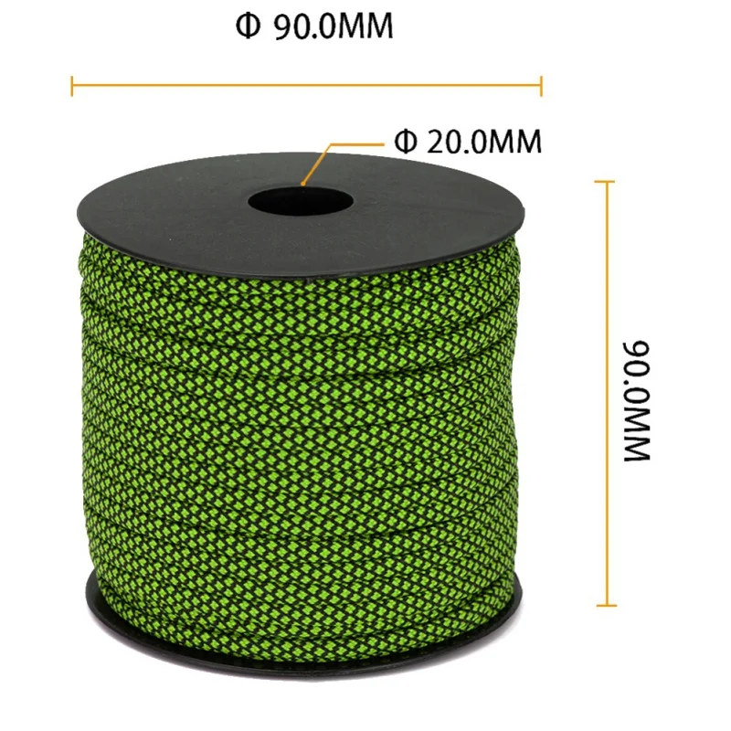 Paracord-Cuerda de paracaídas multifunción para acampar al aire libre, tendedero de 7 hebras, 4mm, 50m, 2022