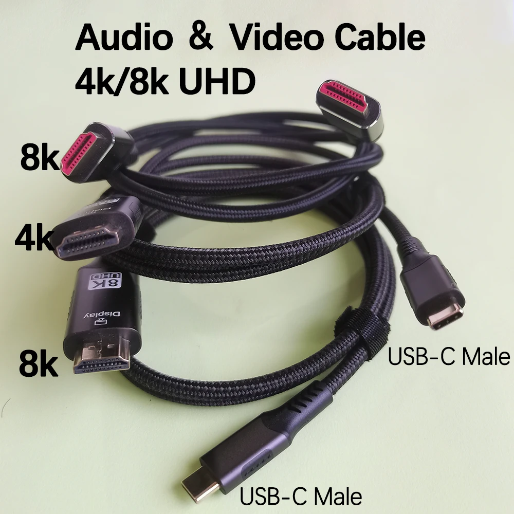 8K UHD USB-C-auf-HDMI-kompatibles Kabel, 8K60Hz Typ-C-Videokabel, kompatibel mit Thunderbolt 3 MacBook Pro, iPad Pro, Windows-Laptop – Detail 1