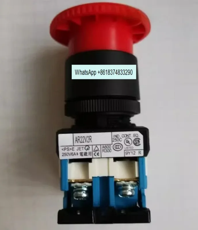 E-stop button switch AR22V2R-11 Mushroom head button one open and close (1NO+1NC)