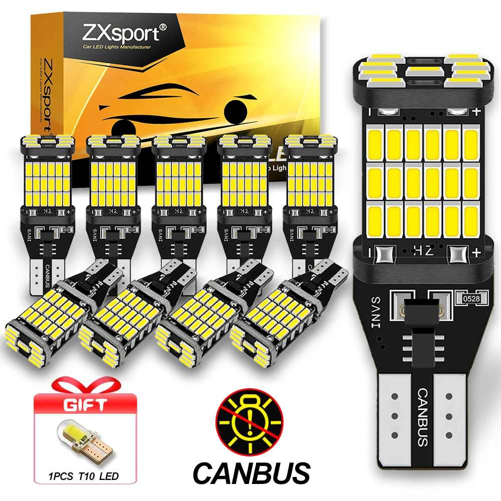 1200LM 921 T15 LED Back Up Reverse Light Bulbs Car 912 W16W Canbus Wy16W Auto Indicator Lamp 6000K White Amber Yellow 12V