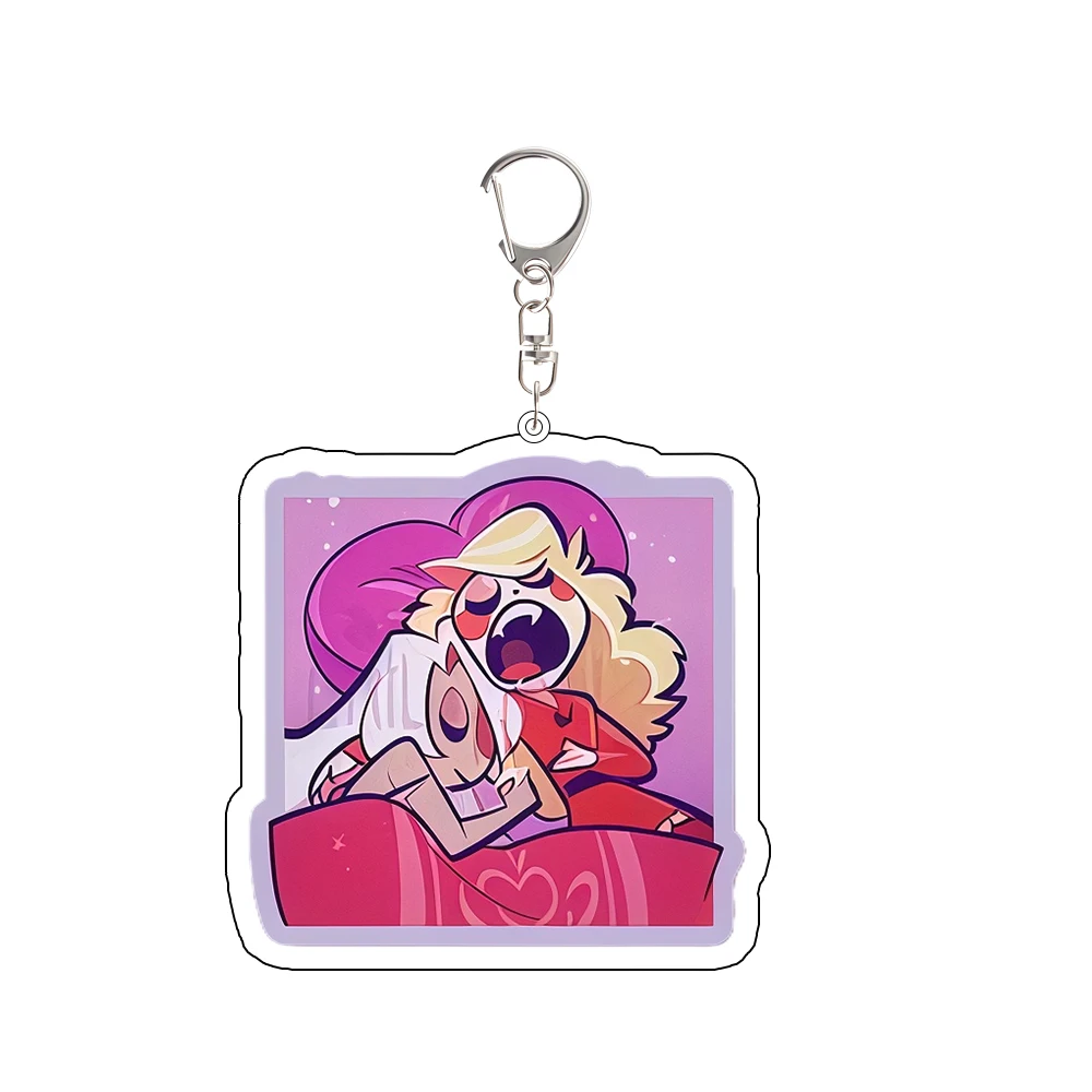 

Аниме акриловый брелок для отеля Hazbin Vaggie Angel Dust Charlie Morningstar мультяшная сумка кулон украшение брелок для ключей подарки