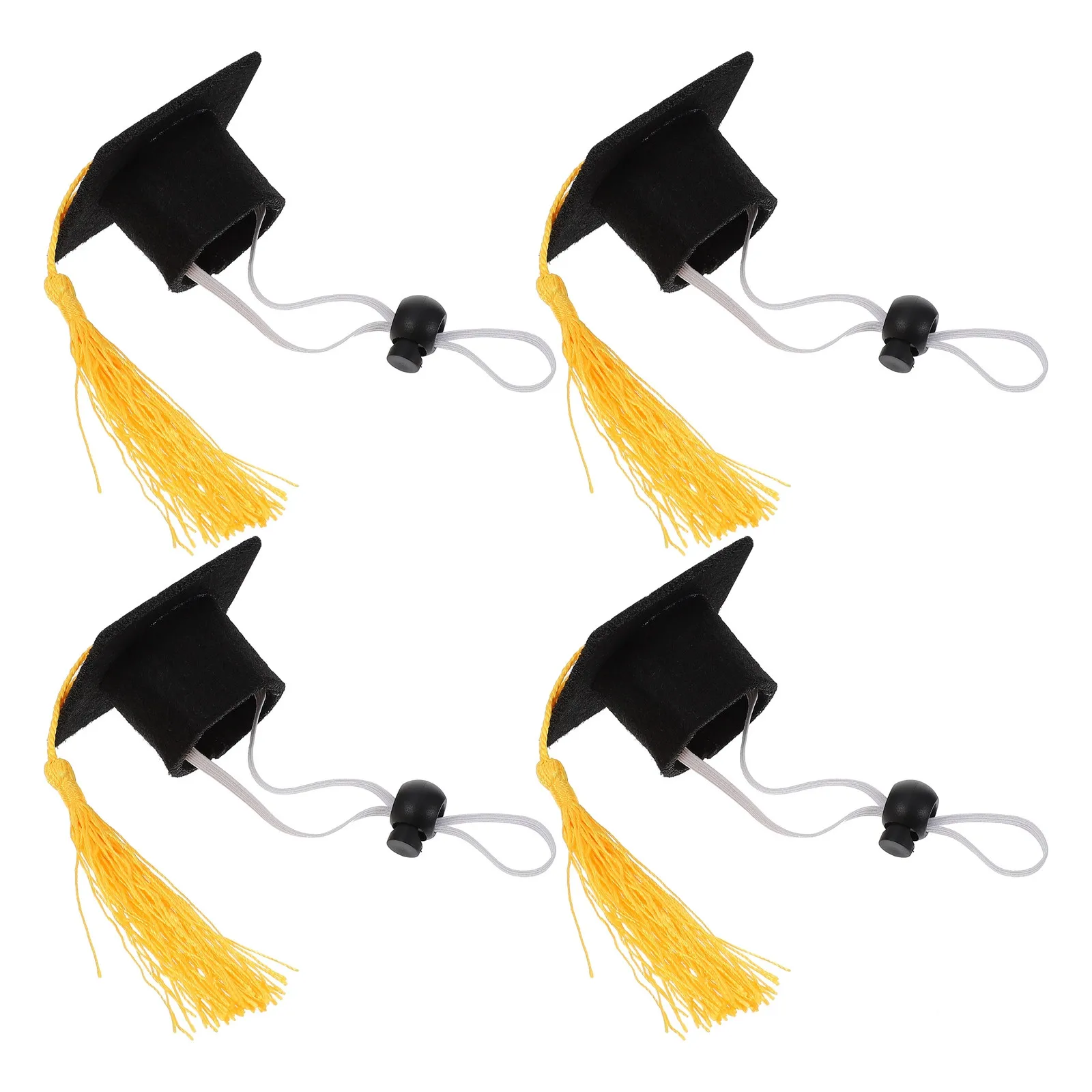 

Набор из 4 мини-шапок для домашних животных на выпускной, регулируемый размер, мини-шапочки для выпускников, маленькие аксессуары для выпускного церемонии питомца