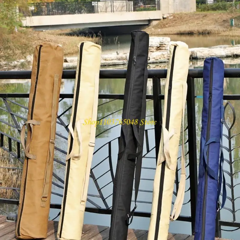 

R53E Portable Outdoor Fishing Rod Organizers Bag Canvas Fishing Poles Carry Organizers Folding Fishing Tackle Storage Bag