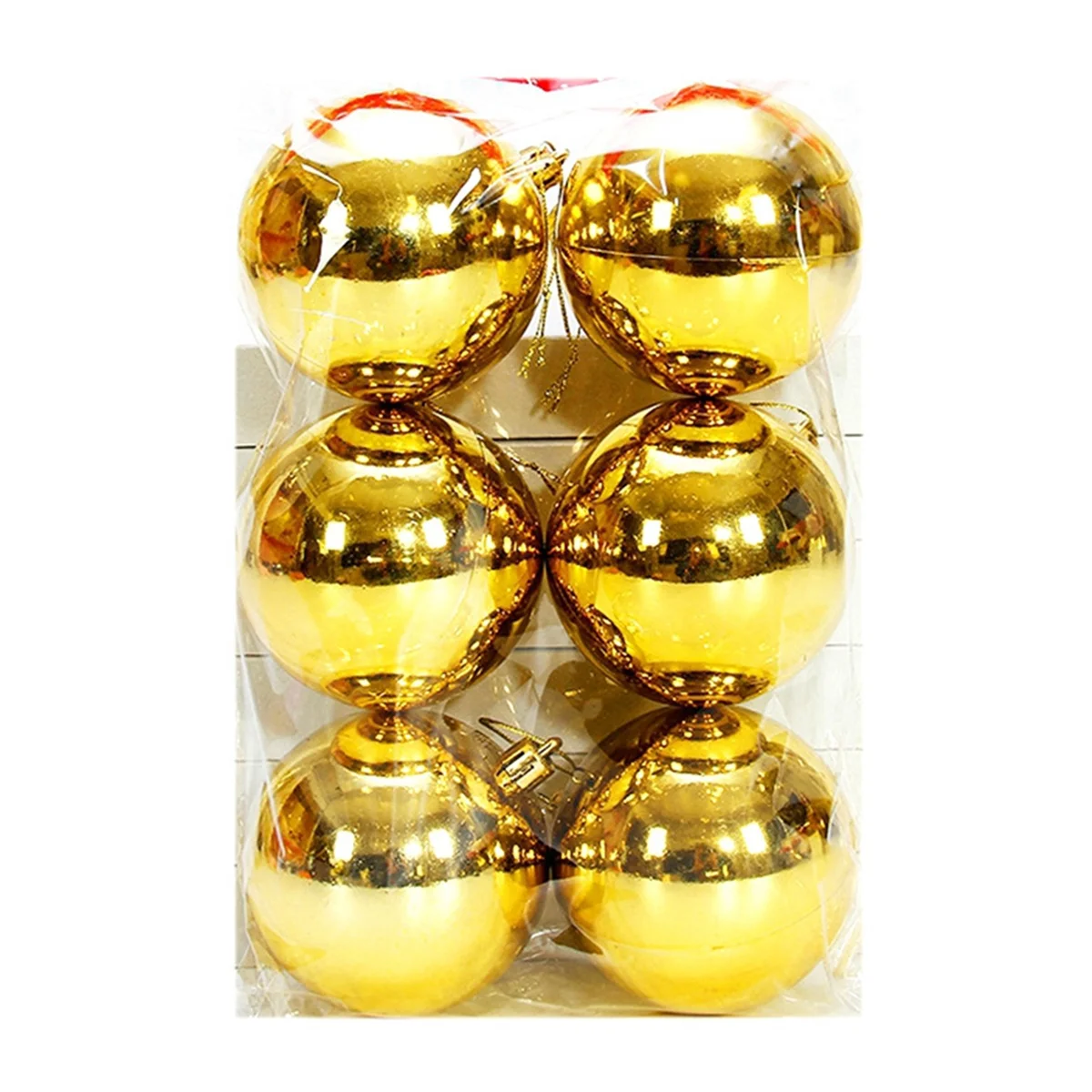 BAAU 8cm 6Pcs Light Christmas Ball Christmas Tree Decorative Pendant Window Roof Shopping Pendant Pendant,Gold