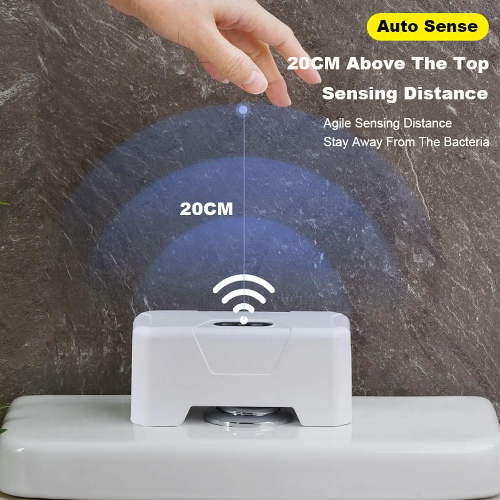 Automatic Toilet Flusher Sensor Easy Install ABS Material Touchless Flush Aider for Home Bathroom Use