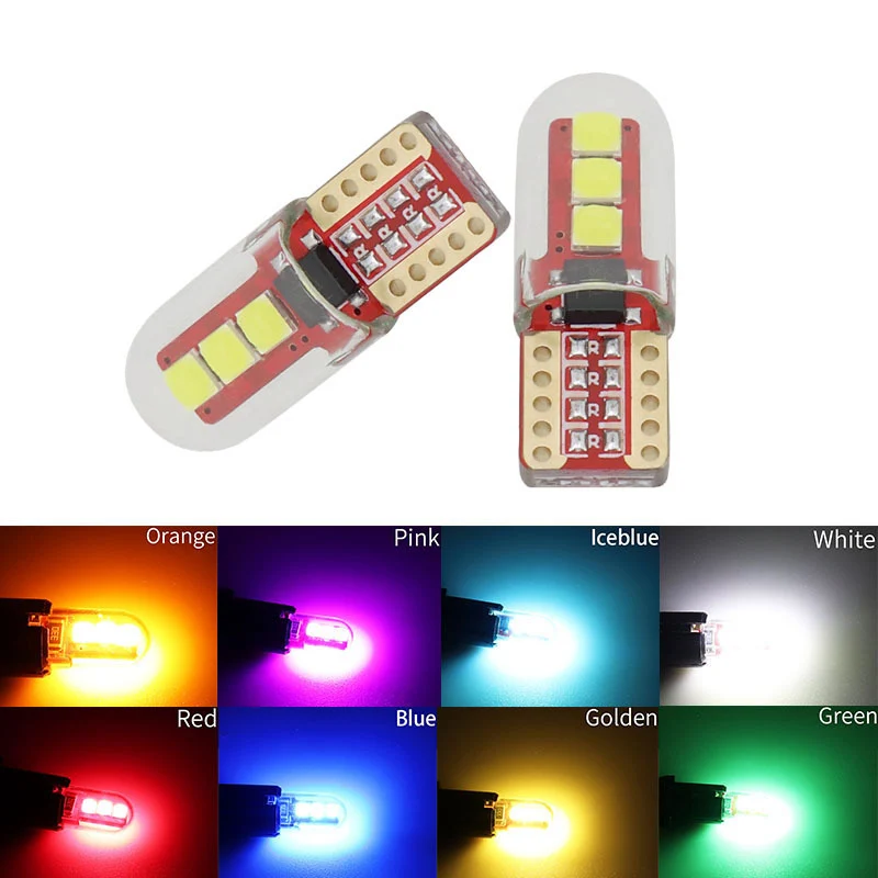 

4PCS Auto T10 COB LED Bulb with Glass Lens COB 3030 6SMD Car Clearance License Plate Light Canbus No Error Signal Lamp 6000k 12v