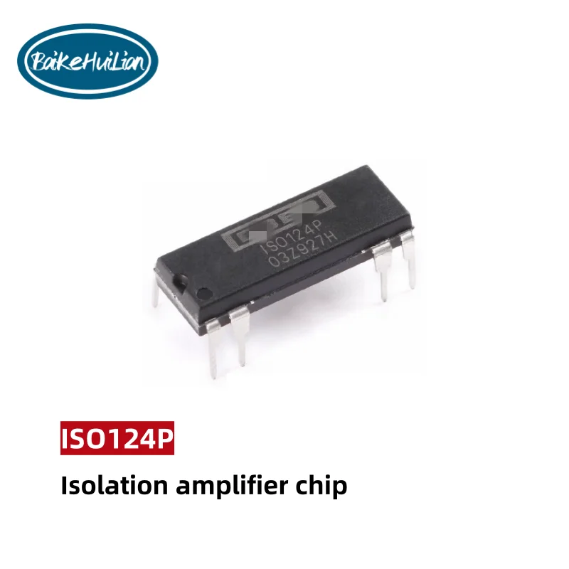 ISO124P precision isolation amplifier IC package with dual in-line 8-pin configuration