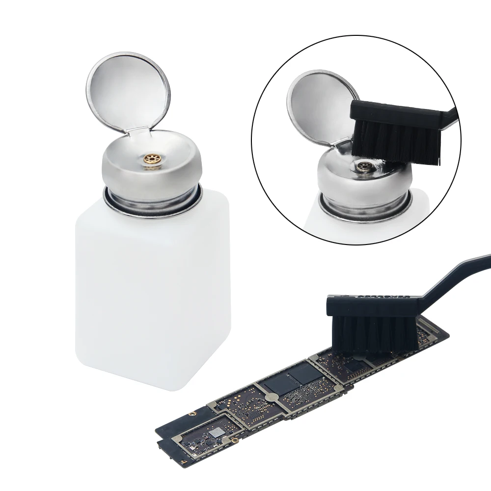 Imagem -05 - Garrafa de Álcool com Tampa de para Reparo do Telefone Móvel Placa-mãe Limpa Líquido Anti Estático Plástico 100ml 200ml Aço Inoxidável