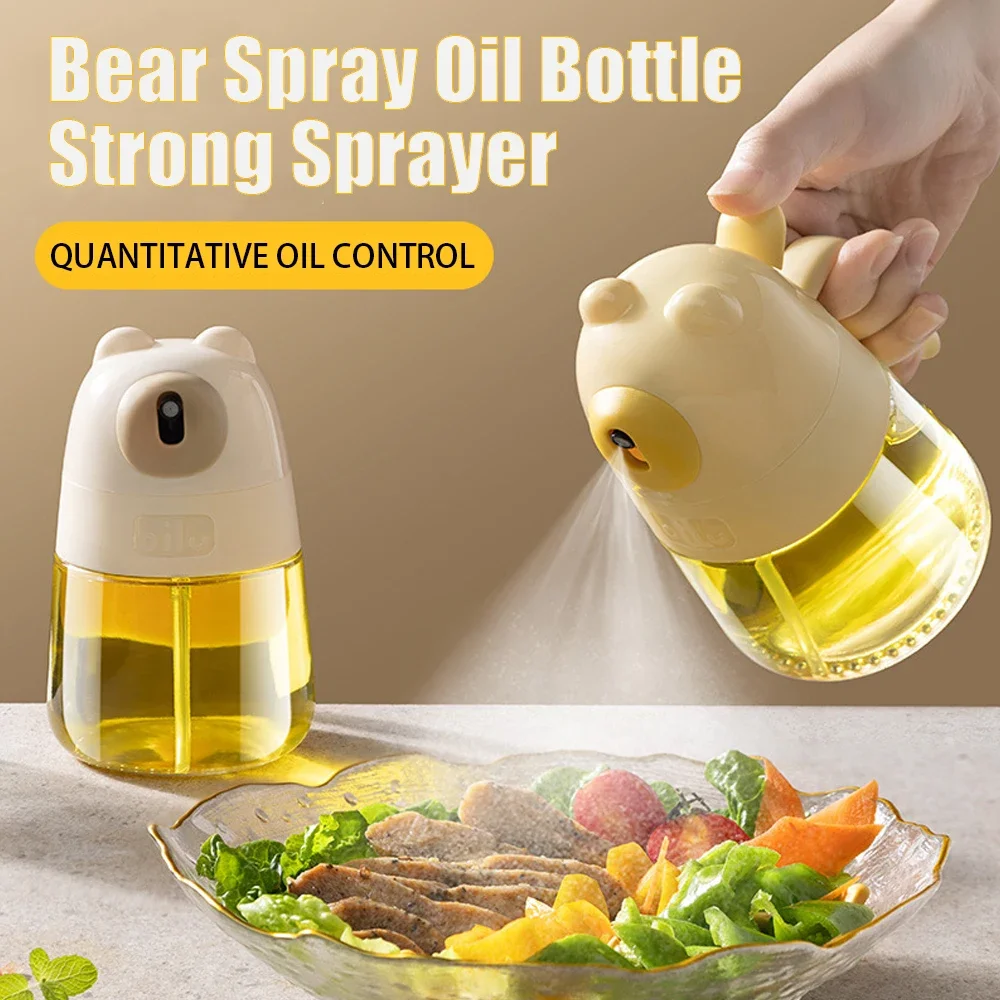 

300ml Bear Glass Oil Sprayer Olive Oil Spray Bottle Vinegar Spritzer Sprayer Refillable Oil Dispenser For Kitchen BBQ Cooking