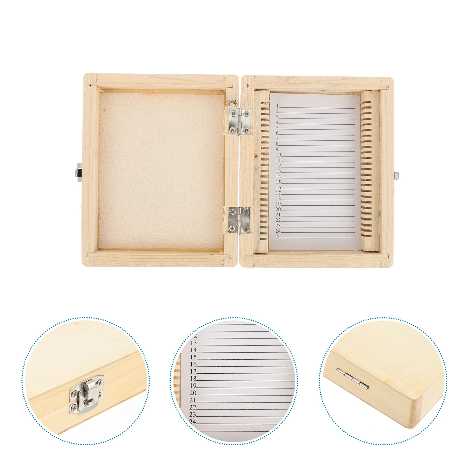 Natural Wood Microscope Slide Holder Neatly Placed Prevent Rubbing Breakage Creative Appearance Fine Workmanship