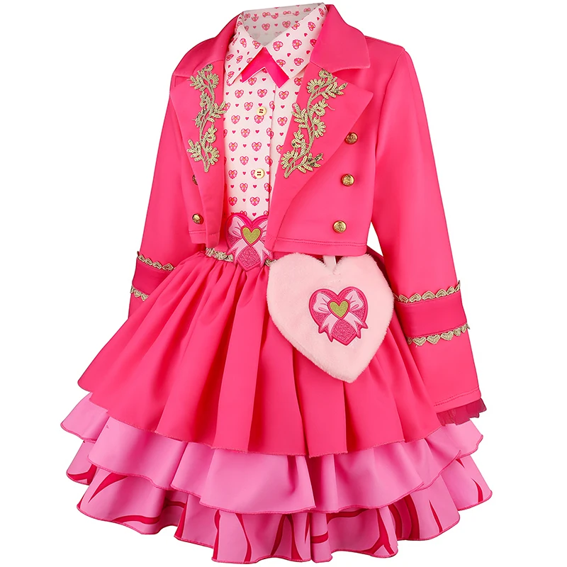 Girls Heir rose red Christmas performance clothing 2PS Halloween Dress Up Costume acket Wicked Kids Carnival Birthday Party Clot