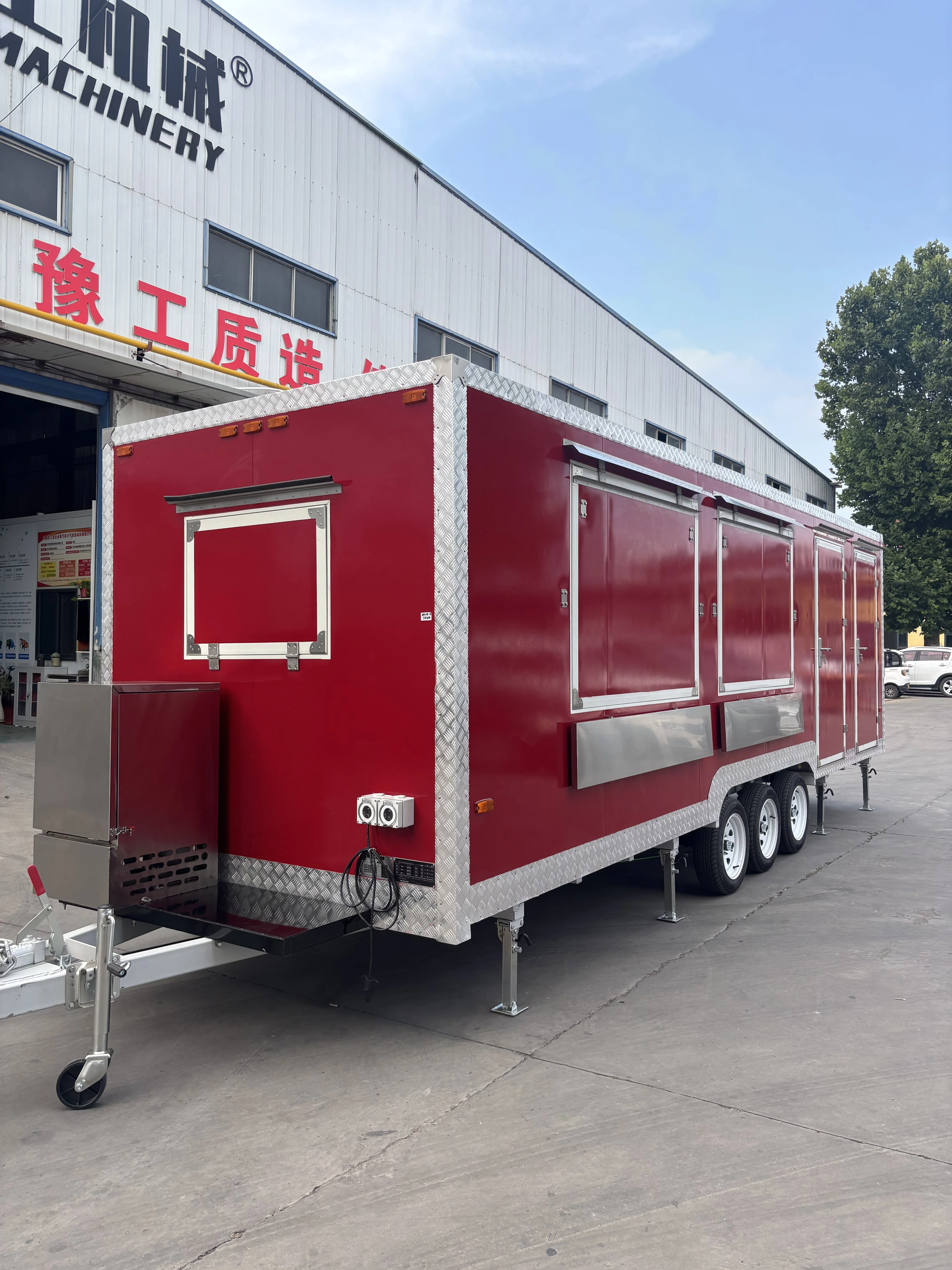 Customized High-Grade Mobile Food Cart With Water System Stainless Steel Fast Food Truck New Stock-Fried Chicken Mobile Kitchen
