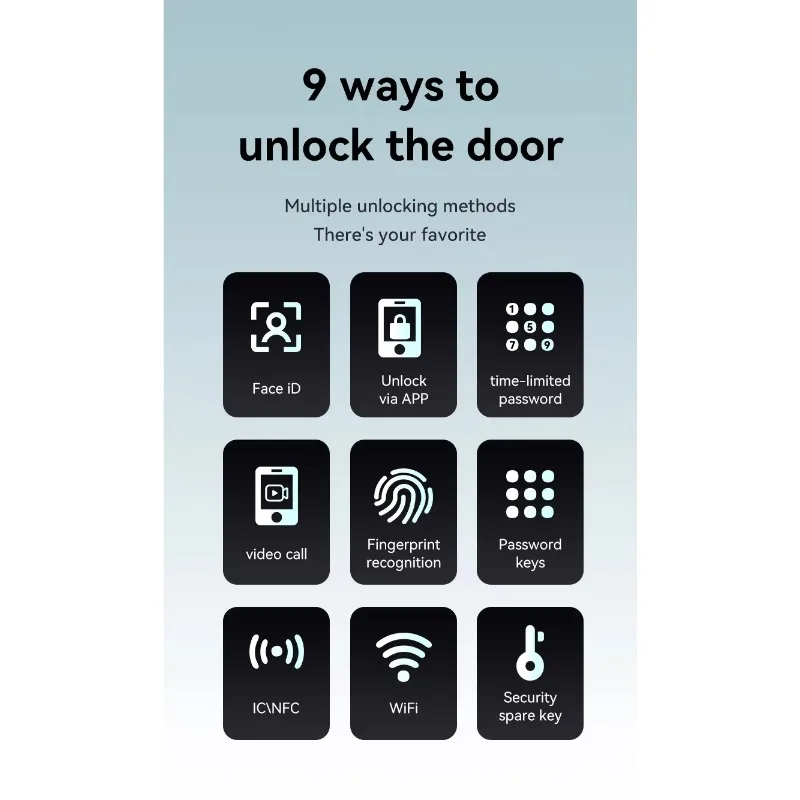 App Control Face Recognition Palm Print Unlock Smart Door Lock for Smart Home