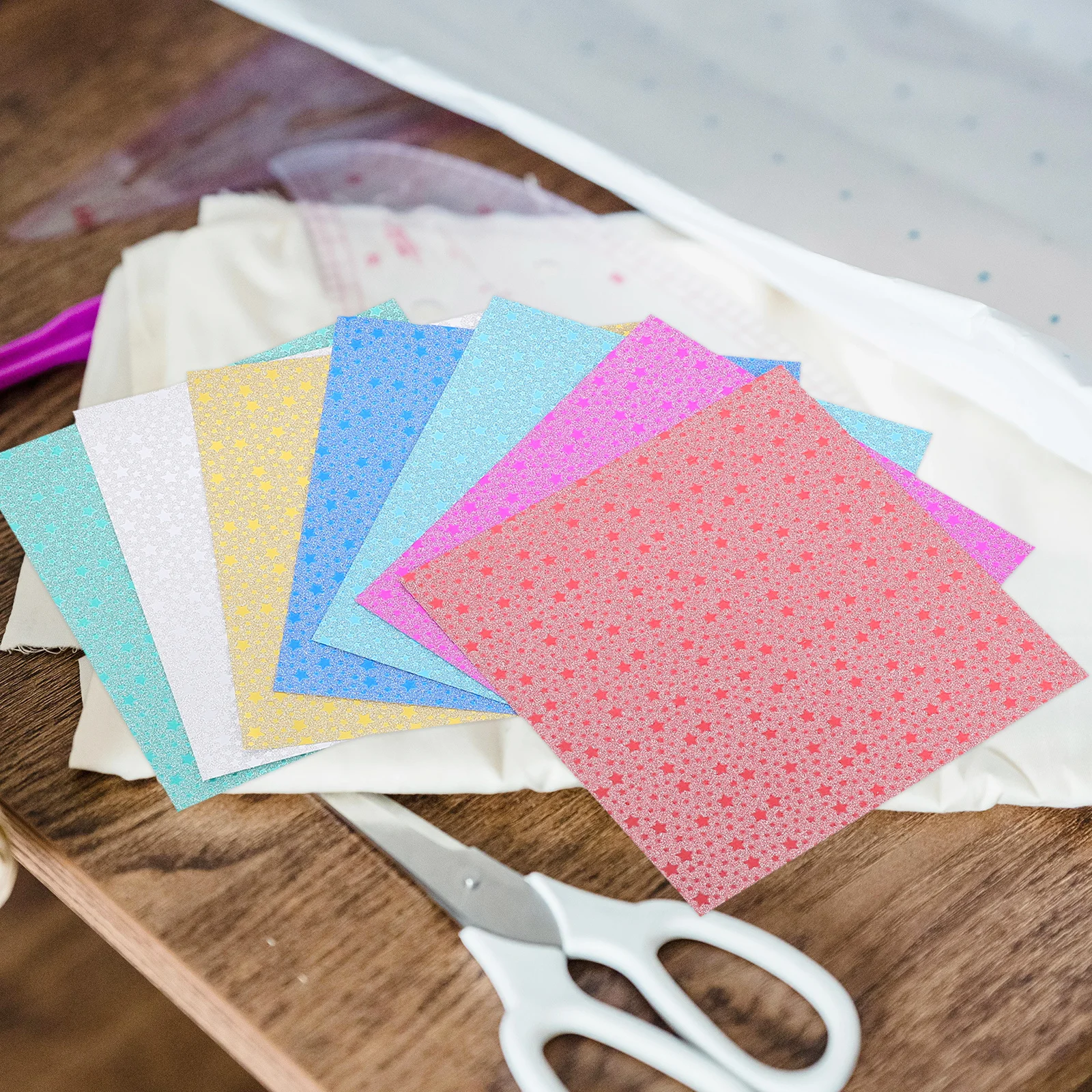 28 قطعة بطاقات لامعة قزحي الألوان اوريغامي ورقة لامعة مربع ورقة للأطفال Diy بها بنفسك الزينة الحرف سكرابوكينغ مشاريع احباط