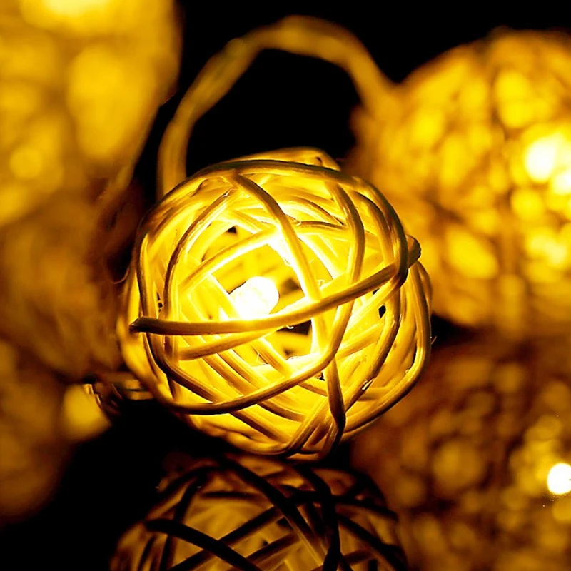 3m 20Led LED مصباح فلاش مصباح المكونات سلسلة مصباح كرة من السلال رومانسية مصباح الزفاف غرفة مصباح للزينة بطارية النيون مصباح غرفة