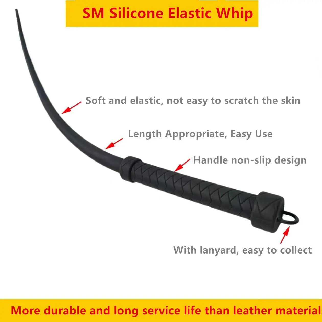 25" Horse Whip Sex Adults Silicone Horse Spanking, BDSM Sex Toy Adult Flogger Silicone Crops for Horses Sex Whip for Couples view 2