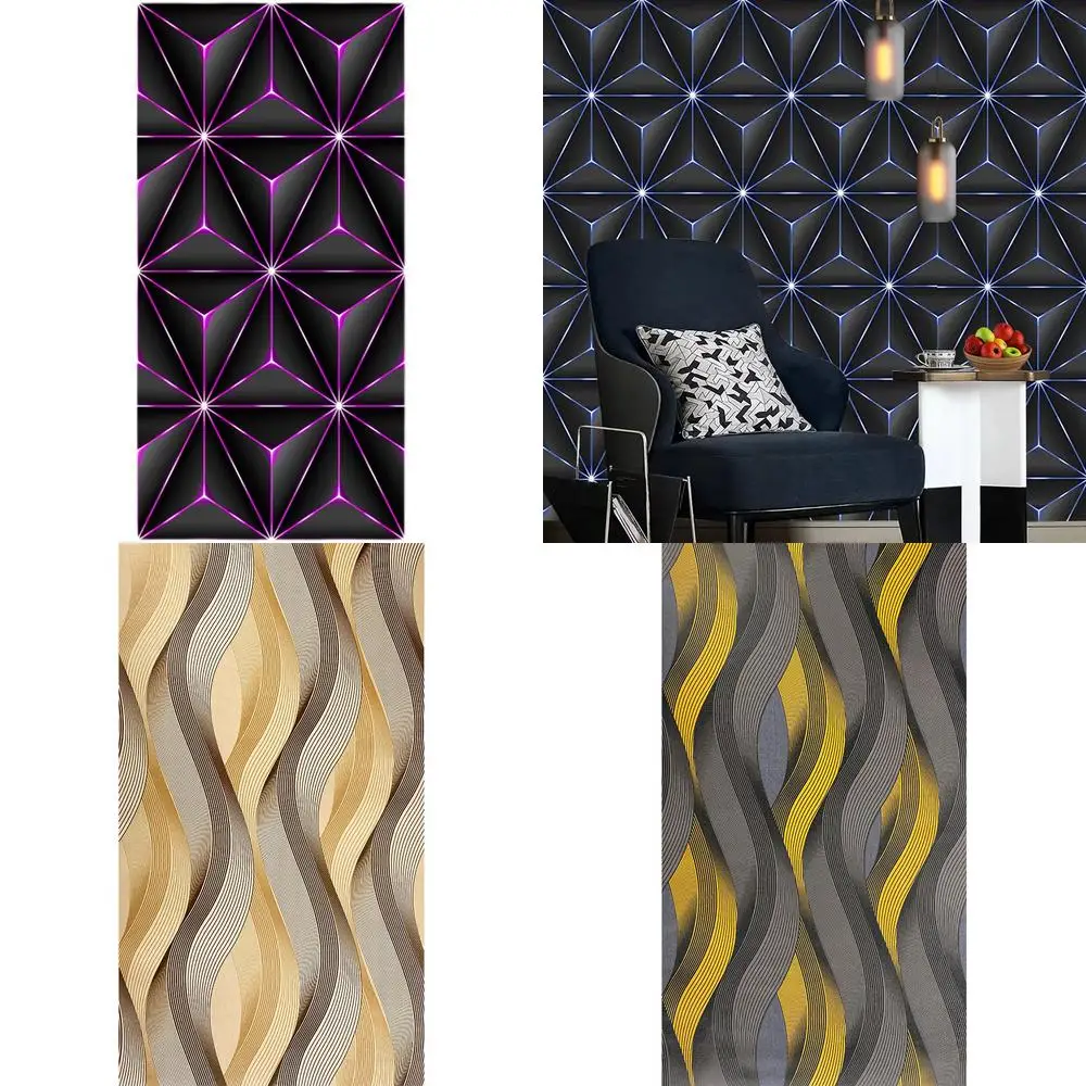 3D Geometric Pattern Self Adhesive Wallpaper for Gaming Room KTV Booth Background Wall Removable Decorative Wall Covering with