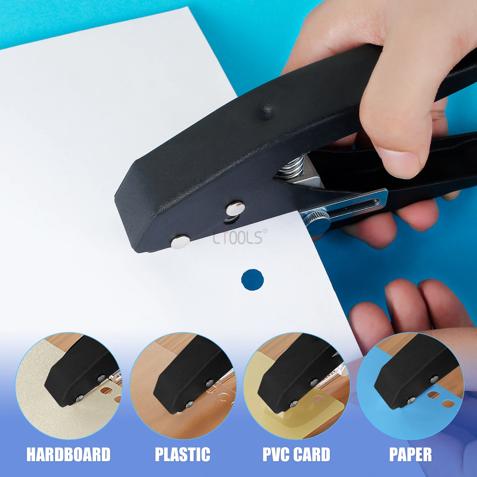 Heavy Duty Hole Puncher 8/10mm Single Hole Punch Portable Circle Hole Edge Banding Punching Plier Handheld Metal Punching Tool