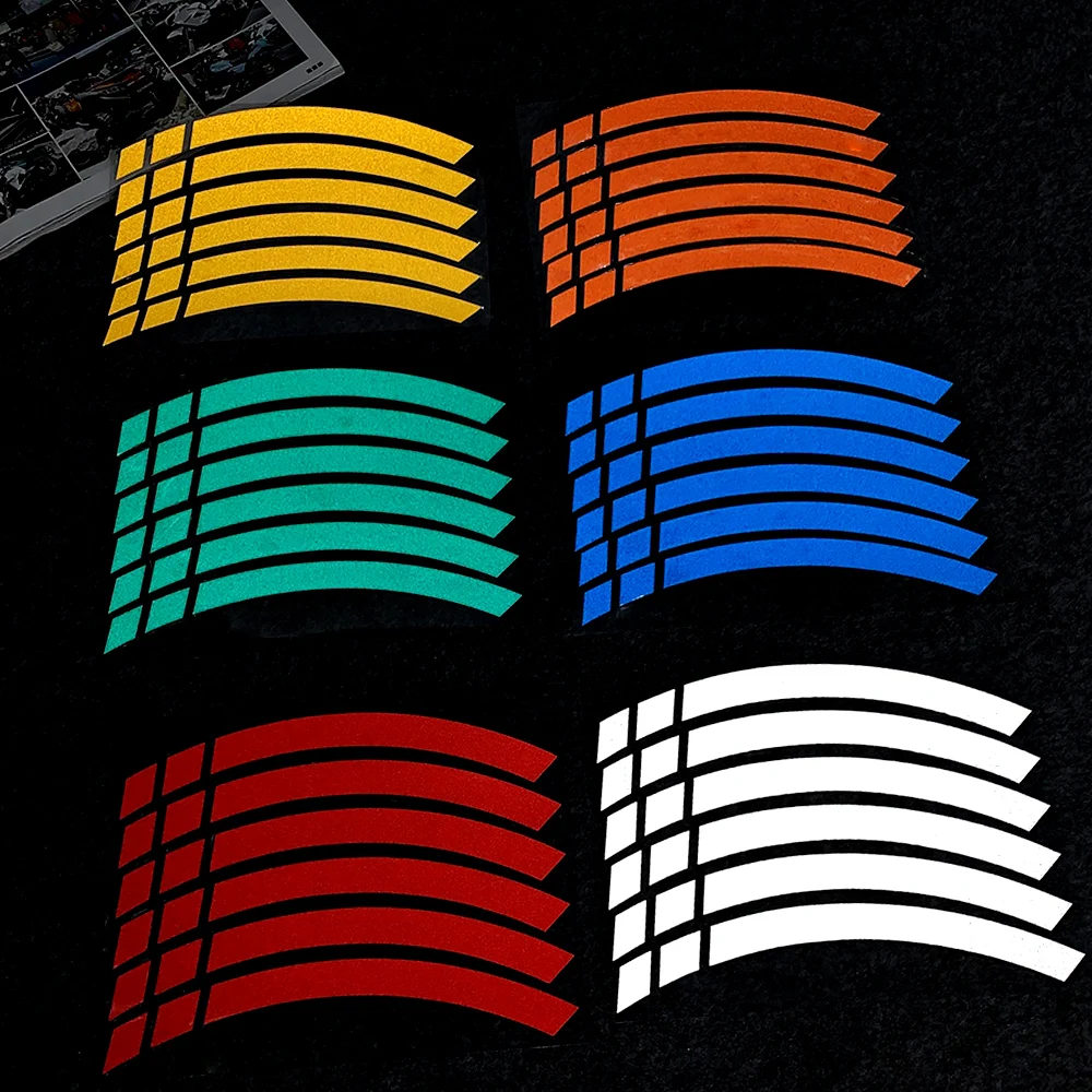 2 Buah Stiker Hub Sepeda Motor Aksesori Stiker Vinil Reflektif dan Tahan Air untuk Yamaha CFMOTO QJMOTO Ymaha KTM Kawasaki