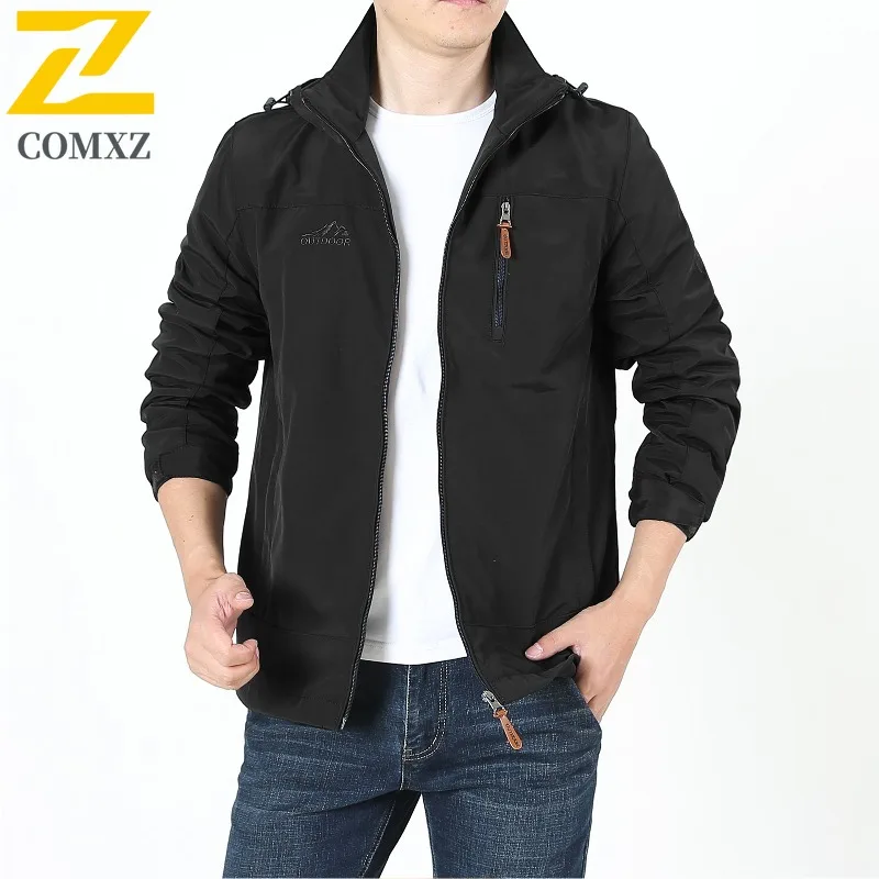 COMXZ Autumn 2025 Spring Autumn Thin Workwear Men All-Match Autumn Casual Jacket outdoor sports street lightweight windbreaker