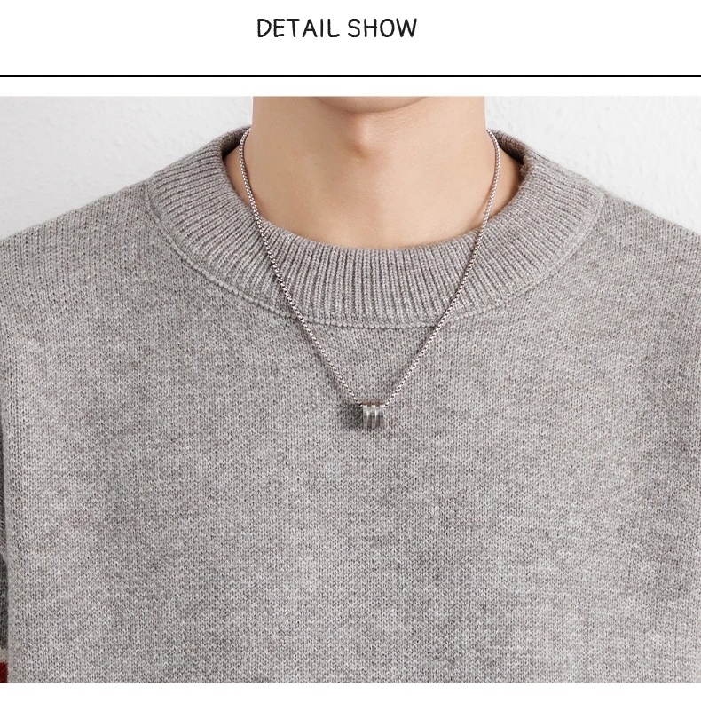 High-End-Marke Pullover Herren Herbst Winter Neue süße Welpen Druck Mode gestreifte Knopf Design Freizeit Komfort Warm Rundhalsstrik Sweater – Detail 20