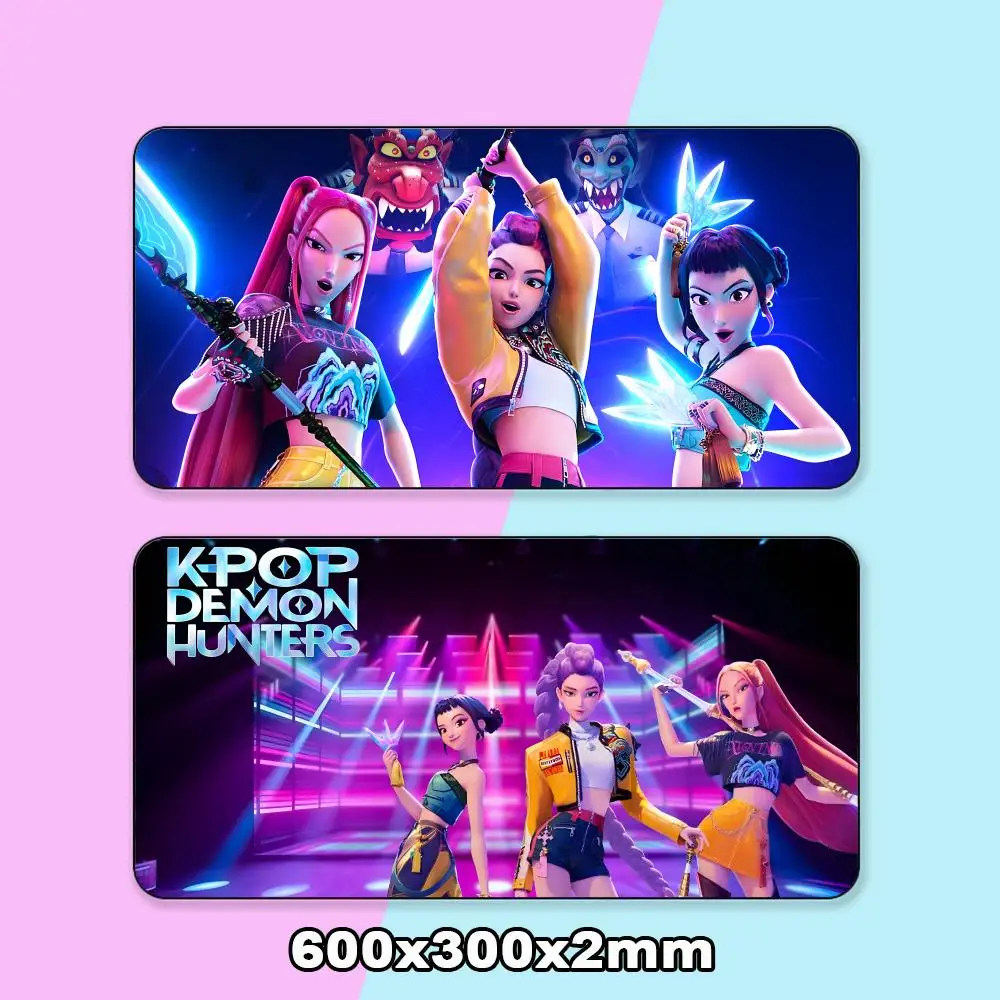 Alfombrilla de ratón KPOP Demon Hunters, alfombrilla de goma para ordenador portátil, alfombrilla oficial para juegos de escritorio