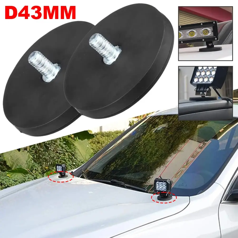 2pcs D43mm External Thread M6 Bolt Magnetic Base Installation Clip LED Magnetic Strong Bracket Strip Work Base Light Bracke A9M7
