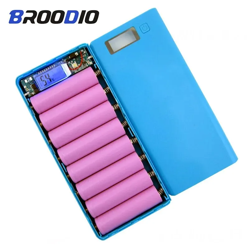 8*18650 Battery Holder Dual USB Power Bank Battery Box Mobile Phone Charger DIY Shell Case Charging Storage Case For Xiaomi